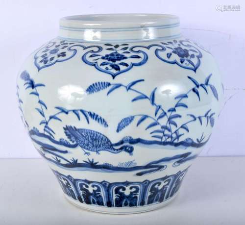 A large Chinese Porcelain blue and white vase decorated with...