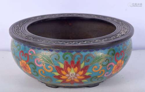 A Chinese Cloisonne censor with Chinese Zodiac signs to base...