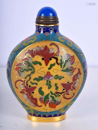 A Chinese Cloisonne enamel snuff bottle 8.5 cm.