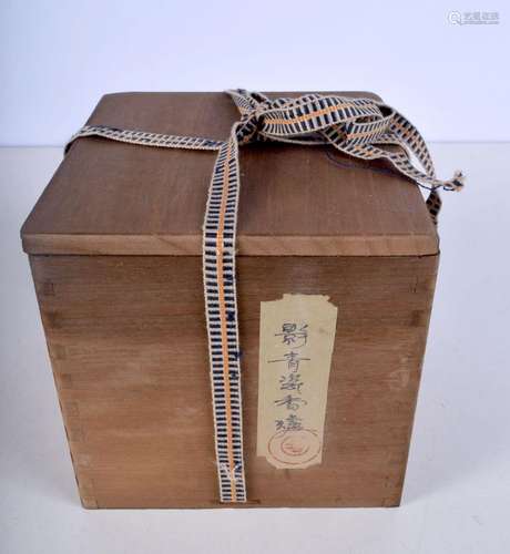 A boxed Yingqing glazed porcelain Censor 12 x 10 cm.