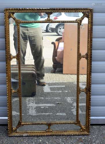 A COUNTRY HOUSE MIRROR. 98 cm x 64 cm.