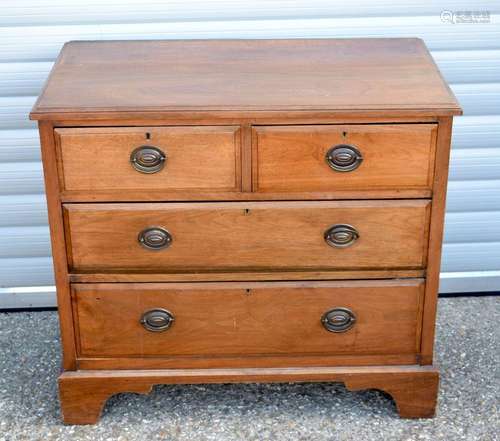 AN ANTIQUE CHEST OF DRAWERS. 83 cm x 92 cm x 50 cm.