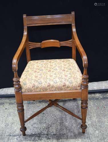 A n antique beech chair with upholstered seat 85 x 54 x 51 c...