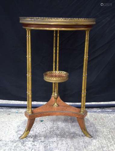 A 19th Century French walnut burr and brass Etergere with ga...