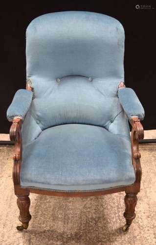 A mahogany upholstered armchair 100 x 87 x 67 cm