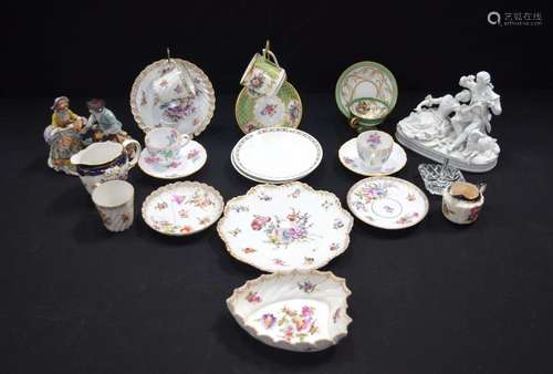 A collection of English and continental ceramics including D...