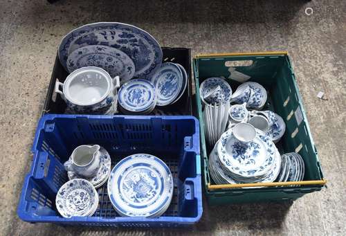 A huge collection of Blue and white ceramic dinner ware vari...