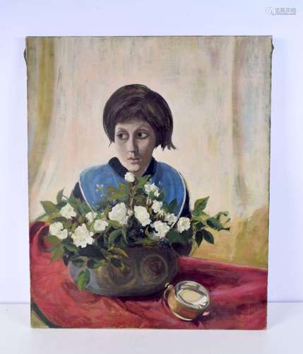 Tom Keogh (1922-1980) unframed oil on canvas of a female wit...