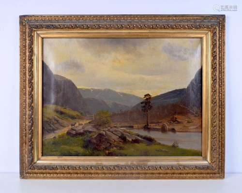 A 19th century continental large framed oil on canvas of a m...