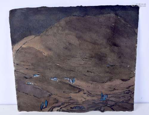 A watercolour of a landscape possibly Greek by Christian Pel...