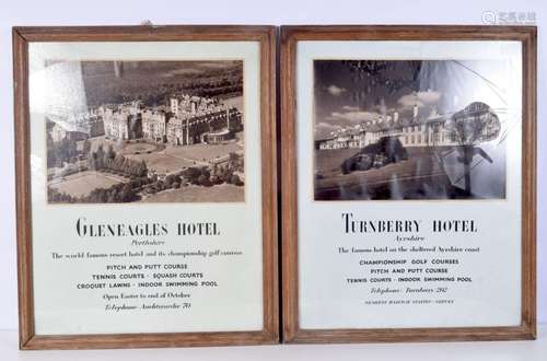 A pair of framed advertising posters of the Gleneagles and T...