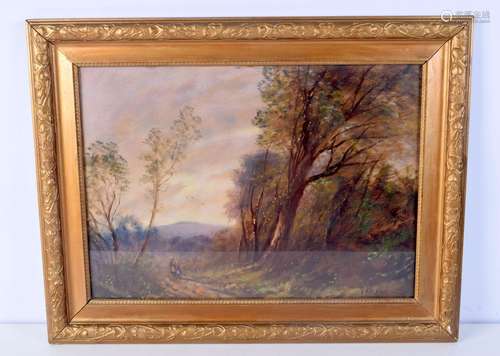 Joseph Dakin 1859-1914 A framed oil on board of a landscape ...