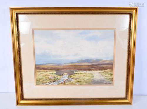 A large framed watercolour of Fiddlers Bridge by Frank Eggin...