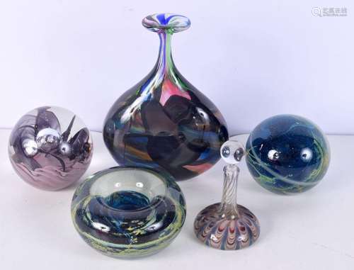 A collection of glass ware including Norman Stuart Clarke , ...