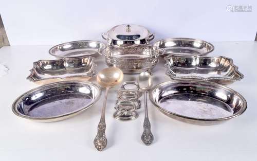 A collection of Silver plated serving dishes (Qty).