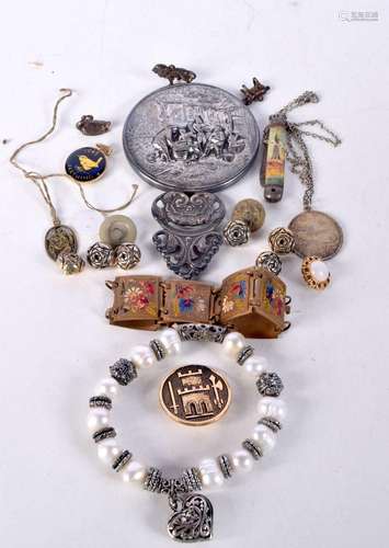 A Miscellaneous collection of jewellery and a small mirror