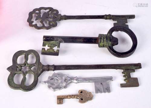 A collection of large early Indian keys largest 26 cm (5).