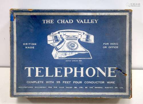 A vintage Chad valley Bakelite child`s telephone set with bo...