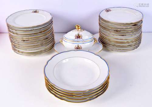 AN UNUSUAL 19TH CENTURY FRENCH PARIS PORCELAIN DINNER SERVIC...