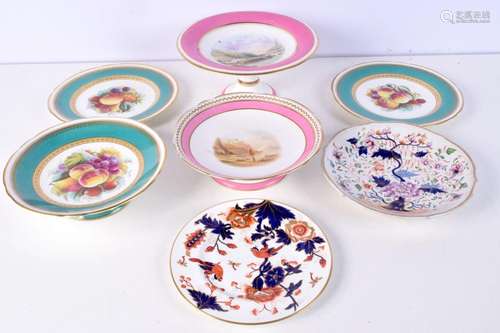 A group of English ceramic Tea ware , pedestal stands, plate...