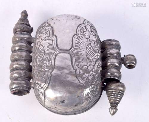 A Tibetan silver casket