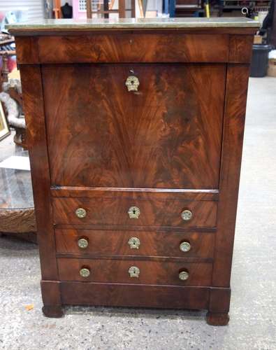 A 19th century 4 drawer Walnut veneered Escritoire with a ma...