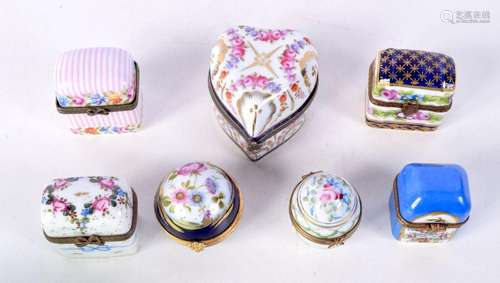 A collection of porcelain Limoges scent pots 6 x 5 cm. (5).