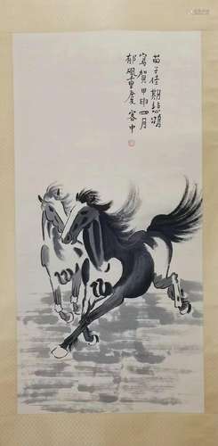 Xu Beihong's double steeds