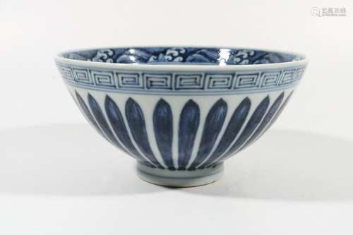 blue and white bowl