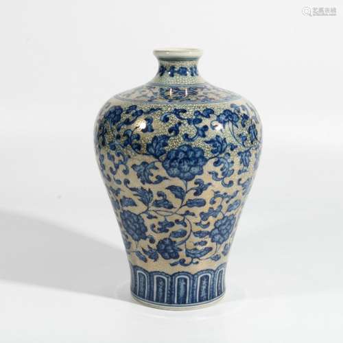 blue and white gold vase