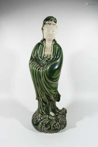 Green glaze Guanyin