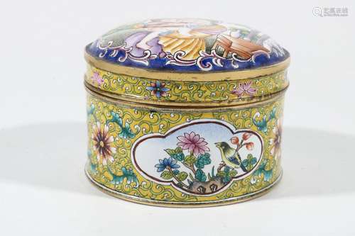 Copper body painting enamel powder box