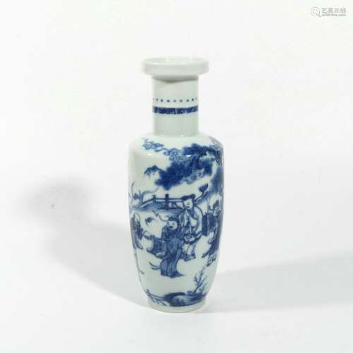 Blue and white character stick bottle