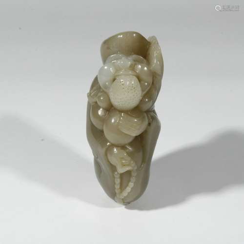 Hetian jade carving Jigong handle