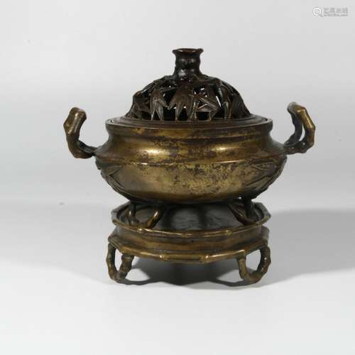 Gilt Bronze Bamboo Smoker