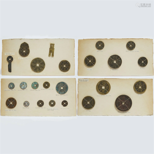 A Collection of Twenty-Four Chinese Bronze Coins, 古币一组二...
