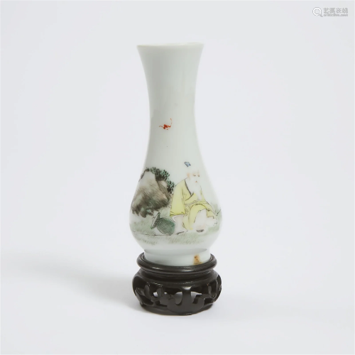 A Small Famille Rose 'Jiang Taigong' Vase, Hongxia...