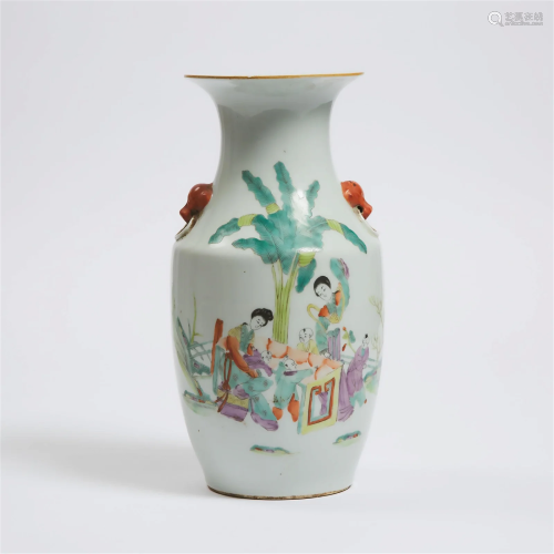 A Chinese Enameled 'Figures and Calligraphy' Vase,...