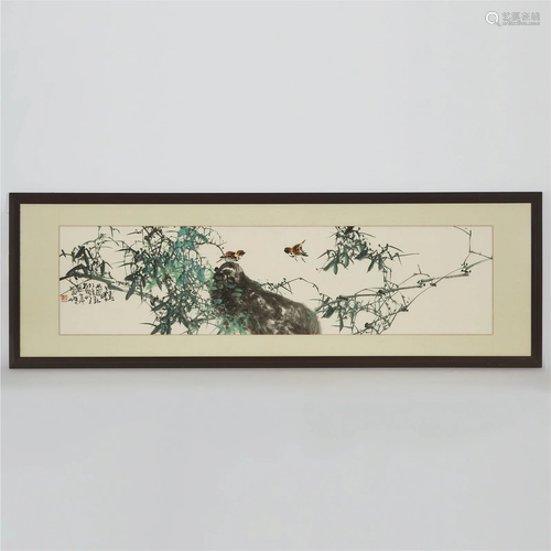 Chinese School, Two Birds and Bamboo, 20th Century, 二十世纪...