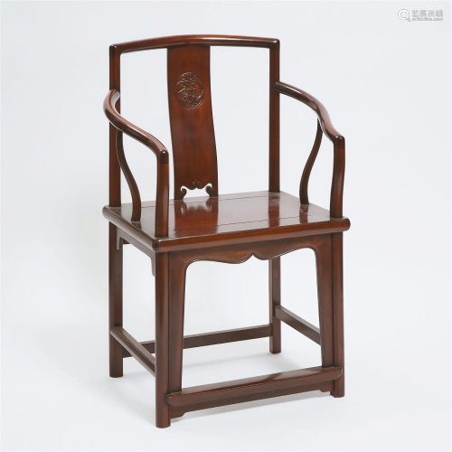 A Chinese Ming-Style Hardwood Chair, Early to Mid 20th Cent