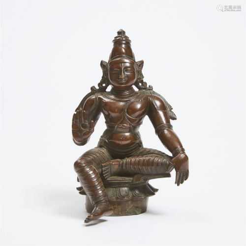 A Bronze Figure of Shiva, South India, 17th Century, height