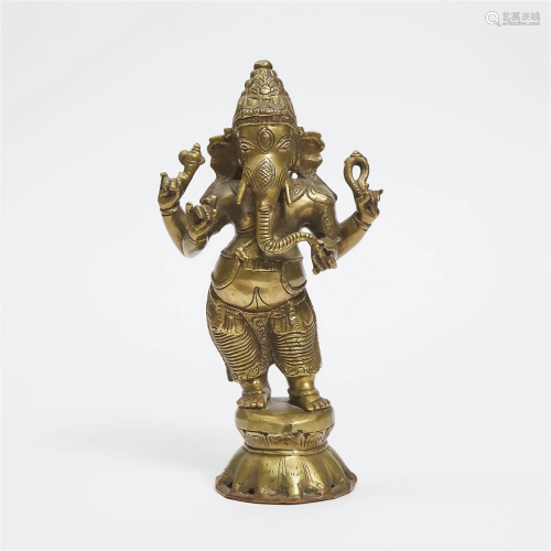 A Bronze Figure of Ganesh, Nepal, 20th Century, height 11.6