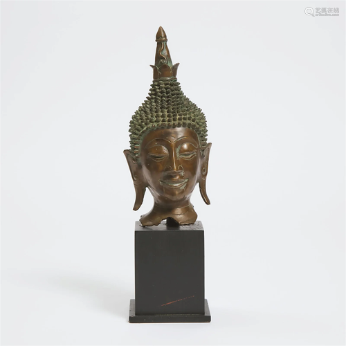 An Ayutthaya Style Bronze Head of Buddha, Laos/Thailand, 18