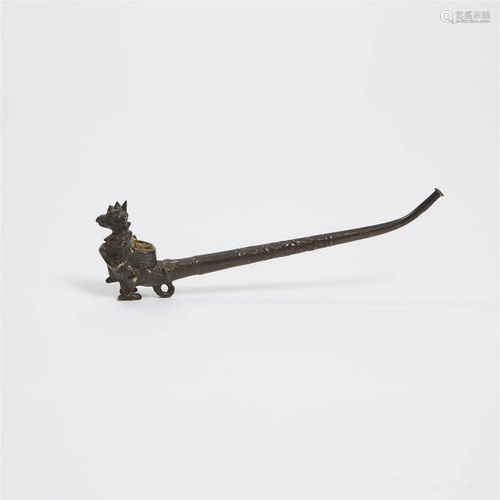 A Bronze Garuda-Form Tobacco/Opium Pipe, 19th Century, 十九世...