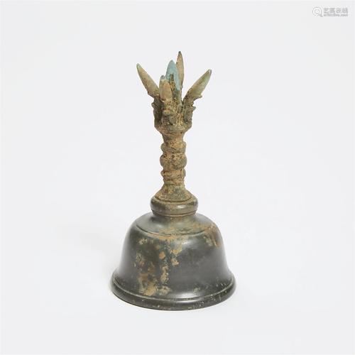 A Javanese Bronze Vajraghanta (Ritual Bell), 14th Century,