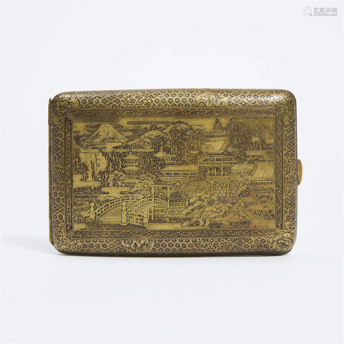 A Japanese Komai Cigarette Case, Meiji Period, length 4.9 i