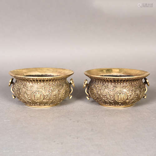 A PAIR OF BRONZE CENSERS