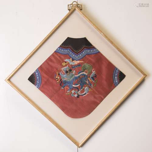 A CHINESE EMBROIDERD DRAGON