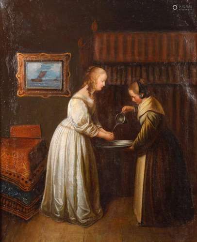 "Dame beim Hände Waschen" nach Gerard ter Borch