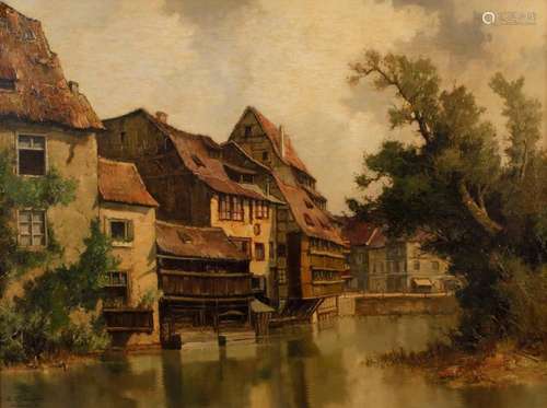 Ernst Bröcker, "Partie an der Pegnitz in Nürnberg"